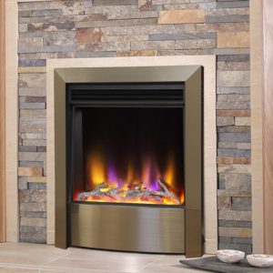 Celsi Electriflame_vr_contemporary_inset electric fire in satin_champagne